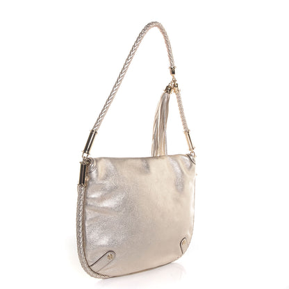 Gucci Leather Medium Britt Tassel Shoulder Bag Platinum 3 of 7