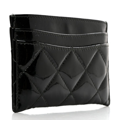 Chanel Patent Calfskin Quilted Card Holder Black 3 of 7