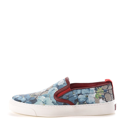 Gucci GG Supreme Monogram Blooms Womens Slip On Sneakers 35.5 Beige Blue Navy Red 1 of 8