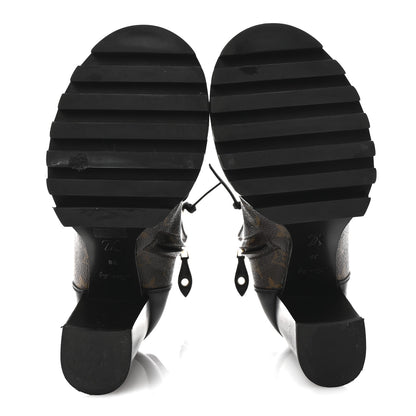 Louis Vuitton Patent Calfskin Monogram Star Trail Ankle Boots 38 Black 6 of 7