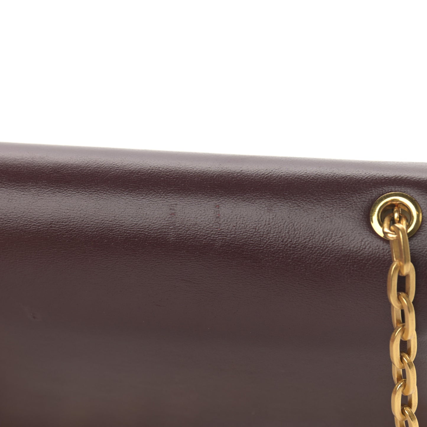 Smooth Calfskin Multiflap Chain Clutch Oxblood Multicolor