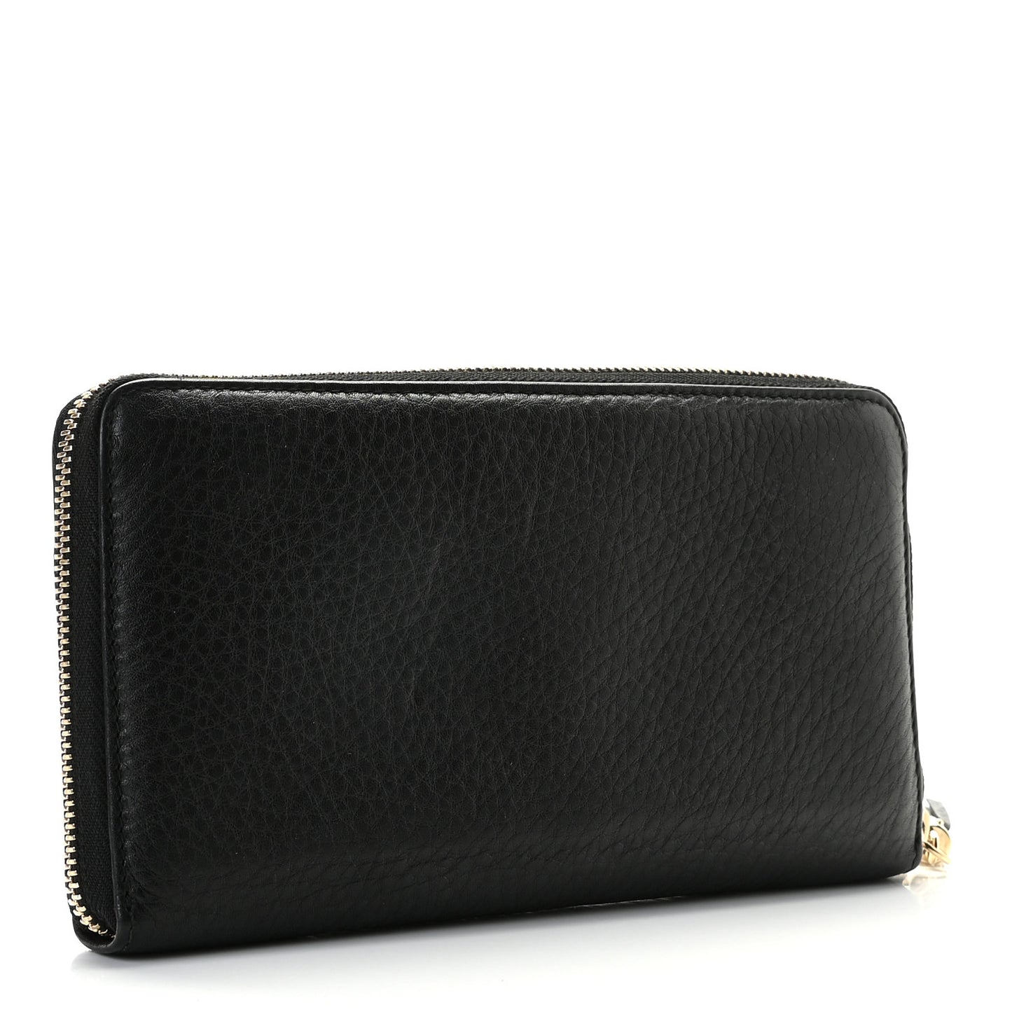 Pebbled Calfskin Soho Zip Around Wallet Black
