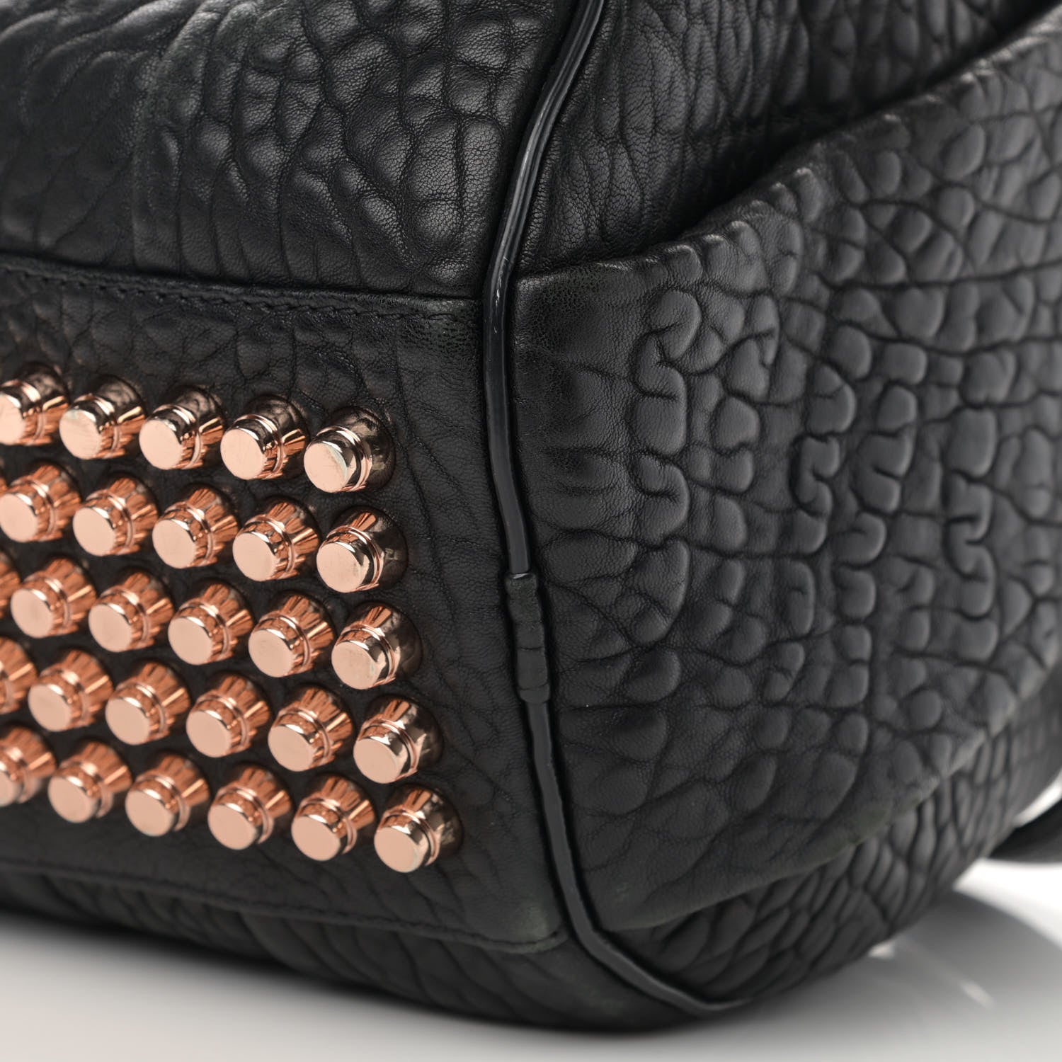 Alexander Wang Pebbled Lambskin Rocco Black Rose Gold Hardware 9 of 15