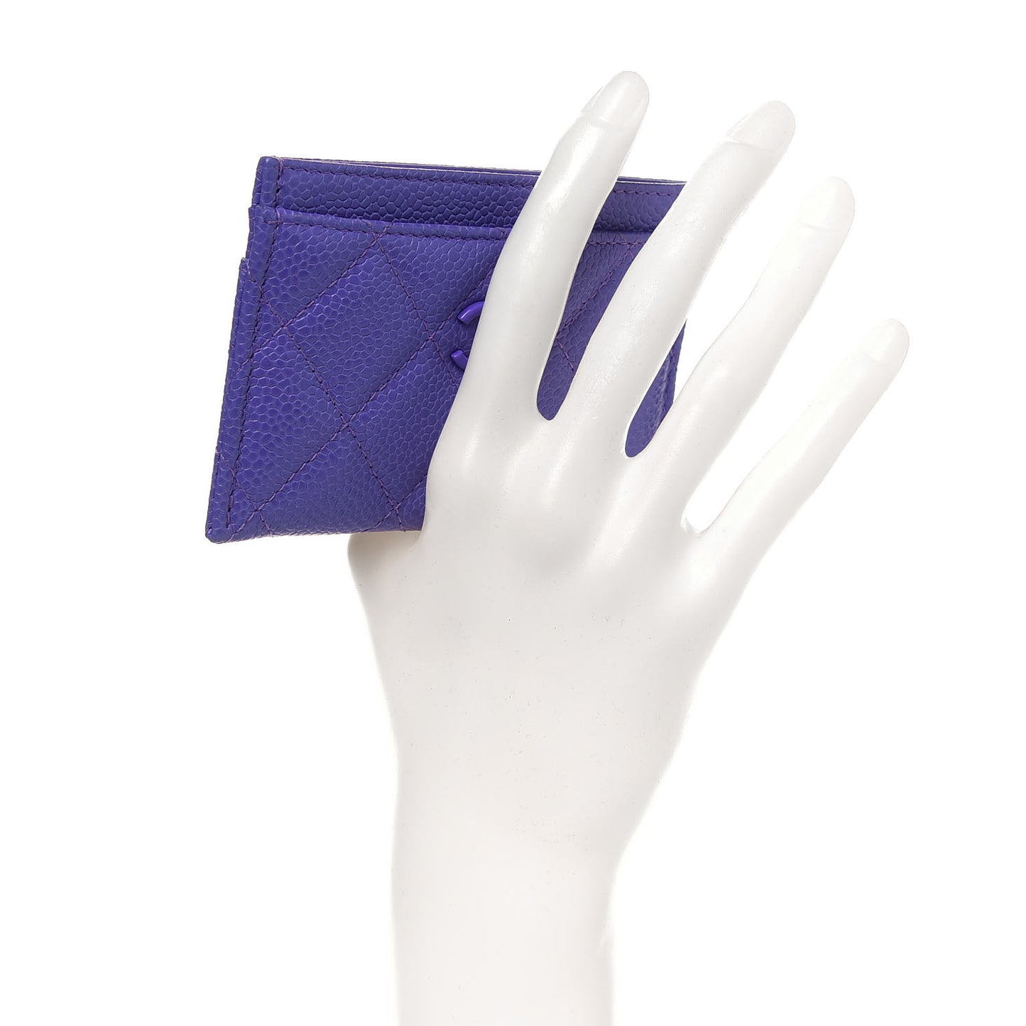 Caviar Quilted Incognito Card Holder Purple