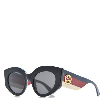 Gucci Acetate Oversized Rectangle Frame Web Sunglasses GG 0275/S Black 1 of 7