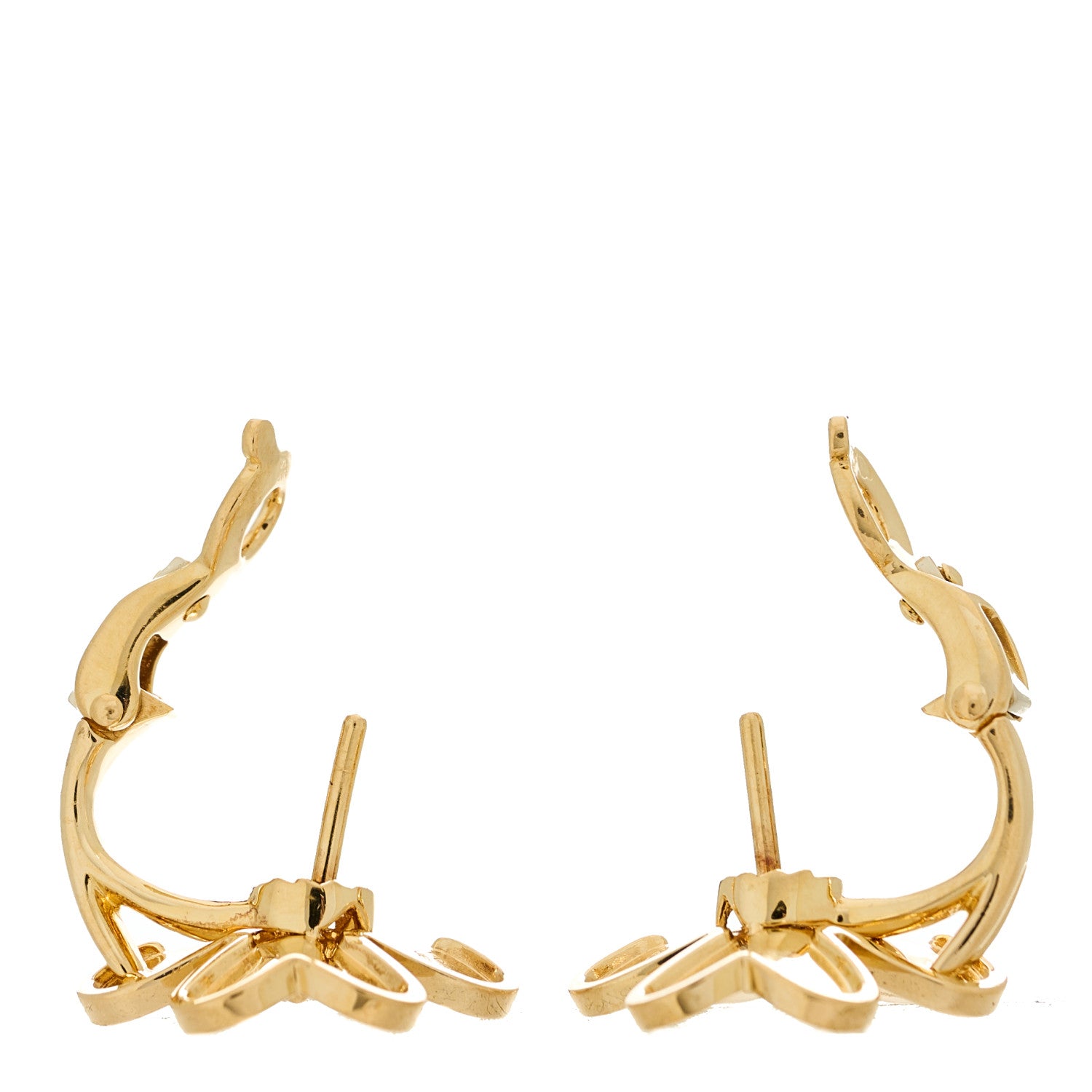 Van Cleef & Arpels 18K Yellow Gold Diamond Small Frivole Earrings 3 of 5