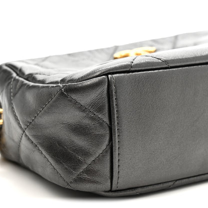 Chanel Metallic Calfskin Pearl Quilted CC Mini Camera Case Ruthenium 9 of 10