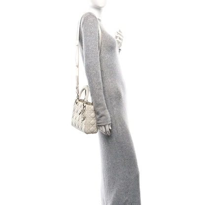 Christian Dior Lambskin Cannage Small My ABCDior Lady Dior White 2 of 11