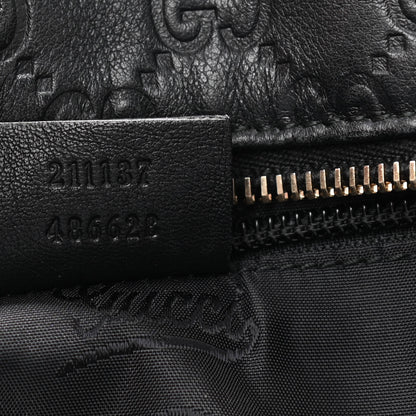 Gucci Guccissima Medium Zippered Shopping Tote Black 6 of 12