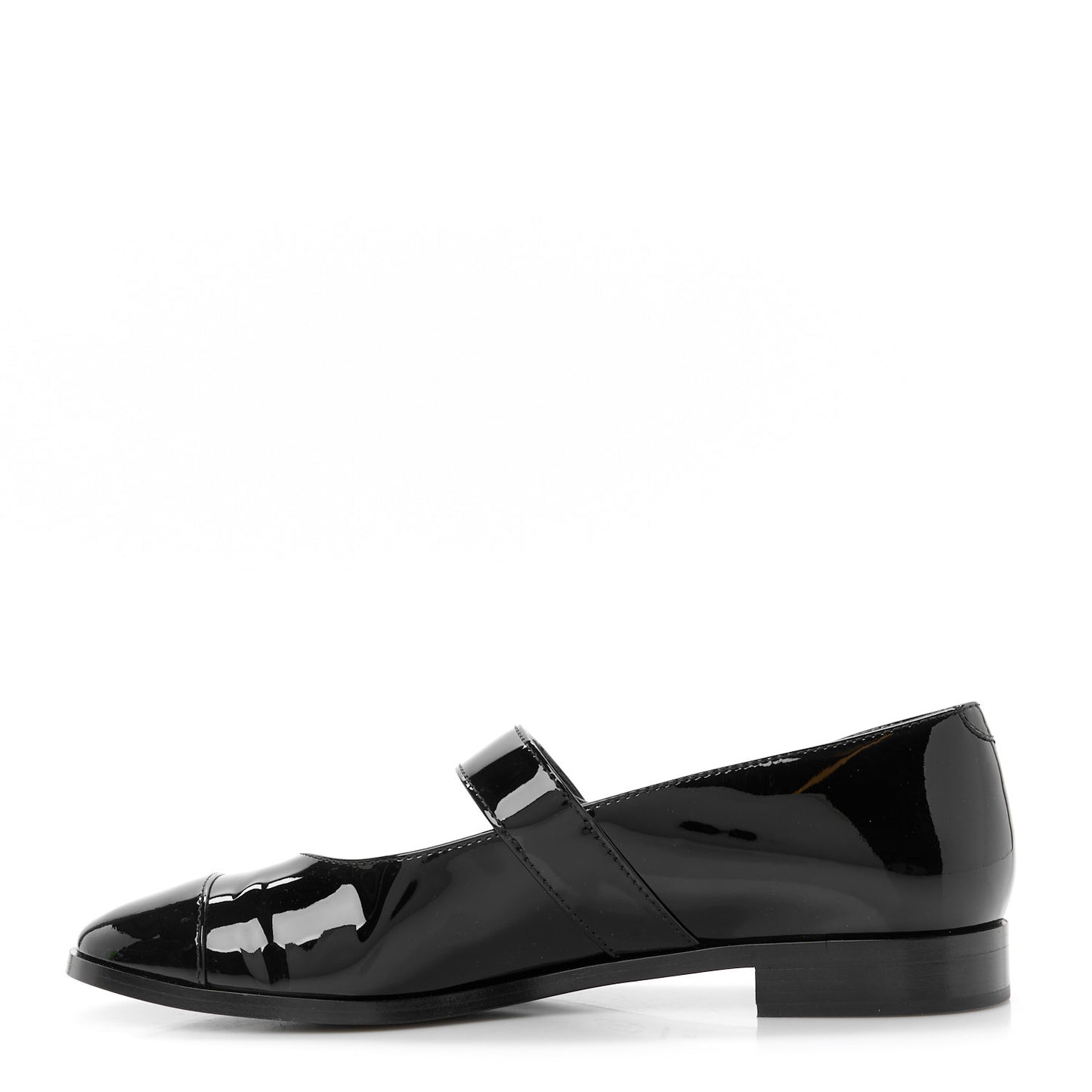Patent Calfskin Mary Janes Flats 39 Black