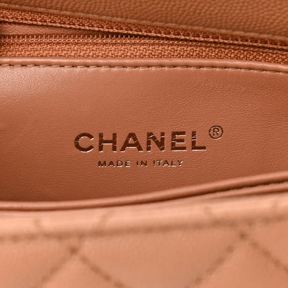 Chanel Caviar Quilted Lizard Embossed Mini Coco Handle Flap Brown 6 of 11