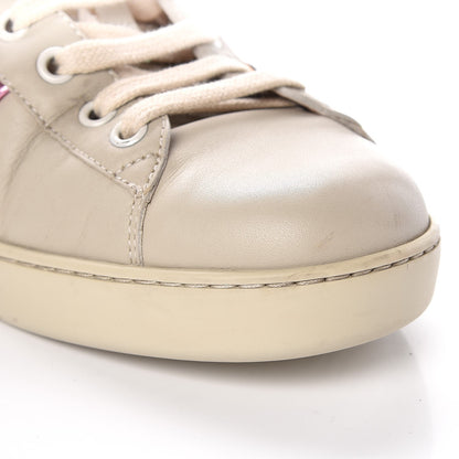 Gucci Calfskin Ayers Web Flames Embroidered Mens Ace Sneakers 9 Off White 12 of 12