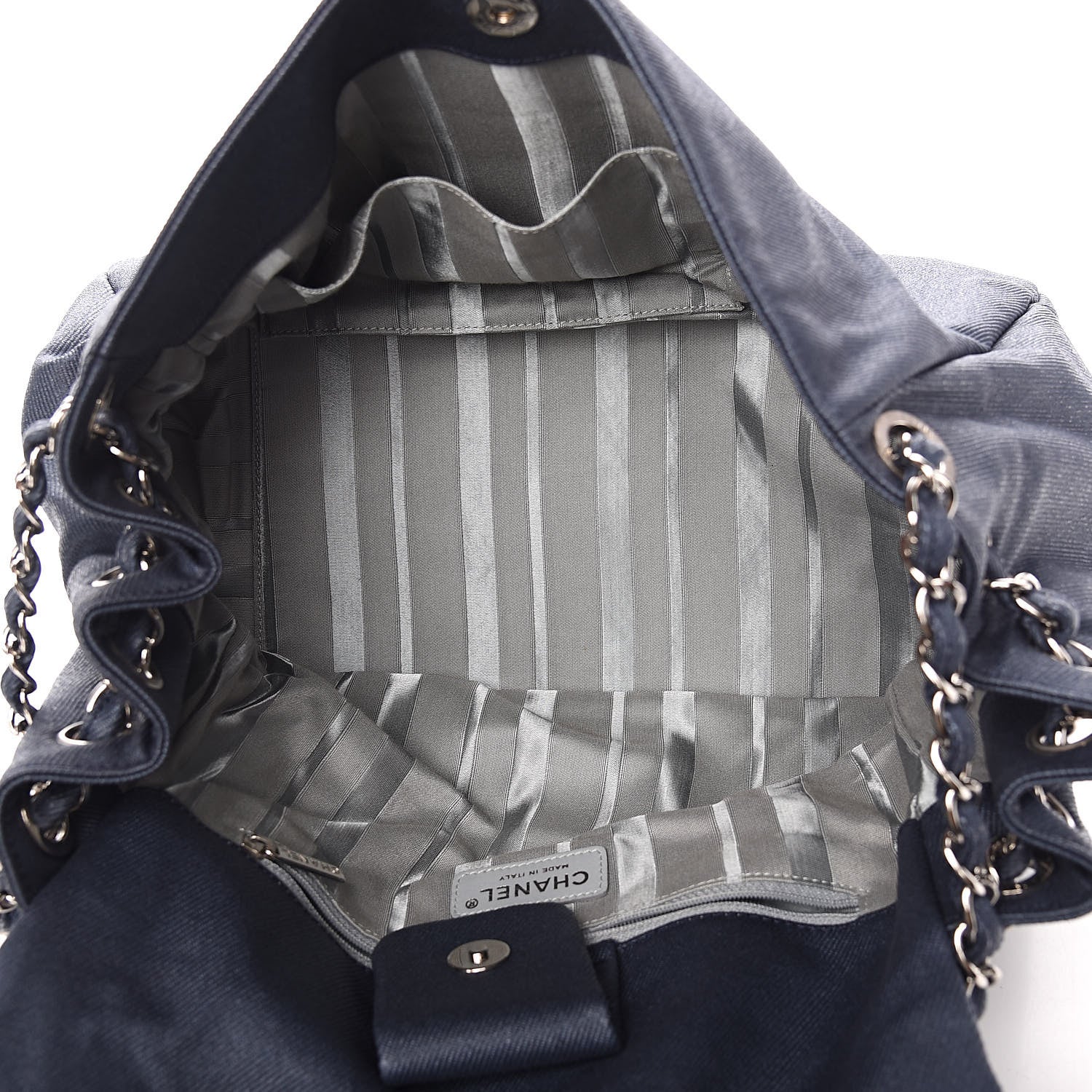 Chanel Denim CC Disc Accordion Flap Blue 5 of 9