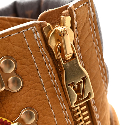 Louis Vuitton X TIMBERLAND Grained Calfskin Monogram Mens Ranger Boots 8.5 Wheat 11 of 12