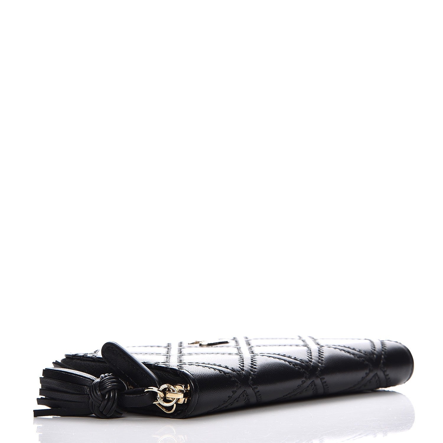 Chanel Lambskin Quilted Medium Zip Around Wallet Black 4 of 9