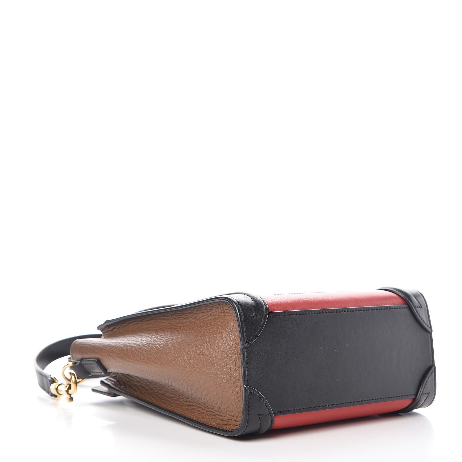 Celine Calfskin Bullhide Nano Tri-Color Luggage Bright Red 4 of 8