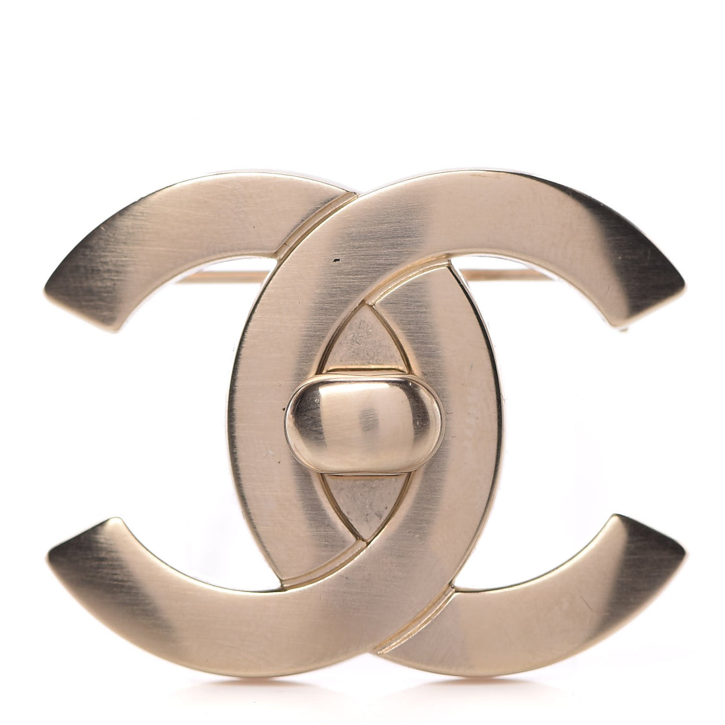 CC Turnlock Brooch Gold