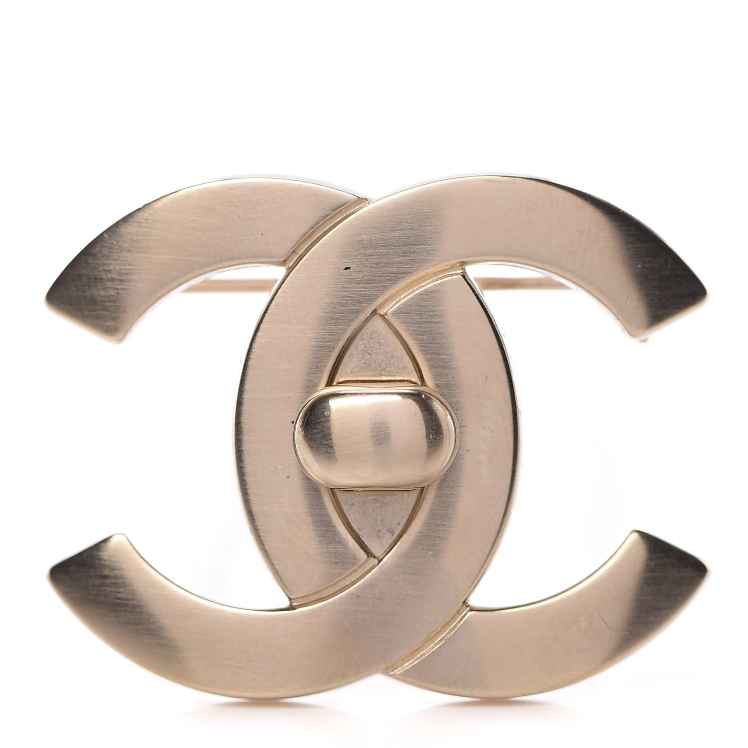 Chanel CC Turnlock Brooch Gold 1 of 5