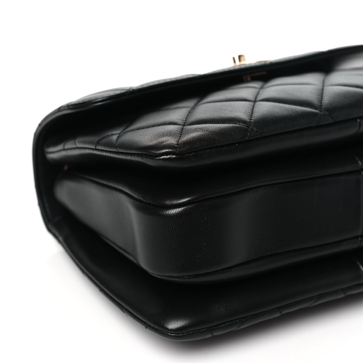 Lambskin Quilted Small Trendy CC Dual Handle Flap Bag Black
