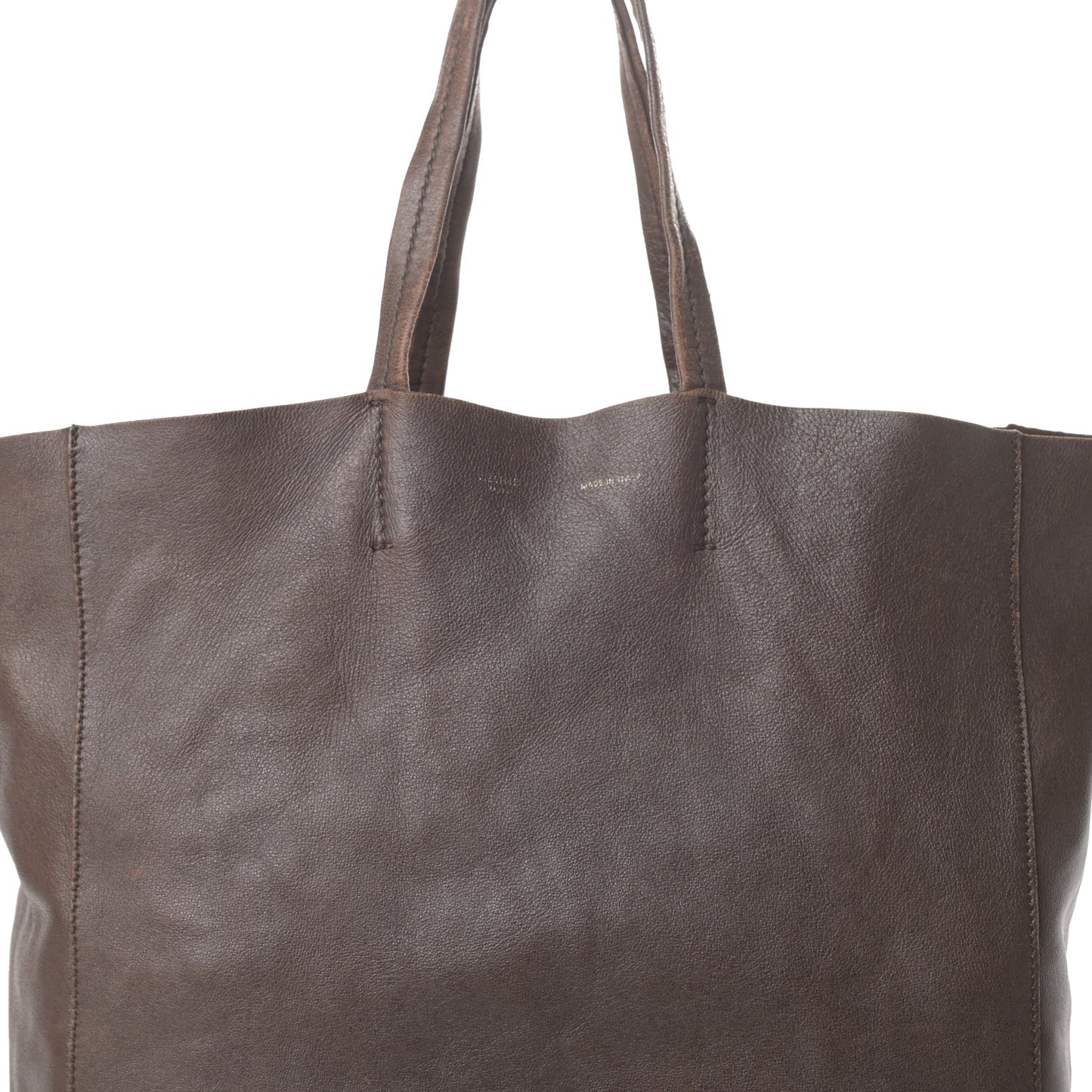 Lambskin Vertical Cabas Brown