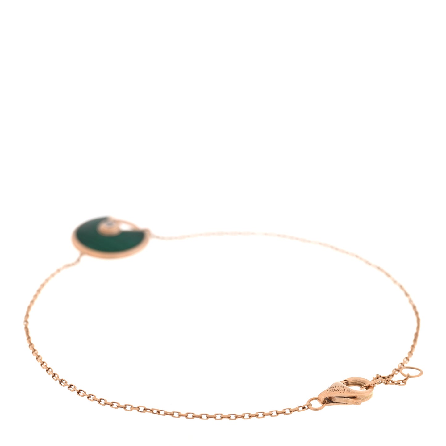18K Pink Gold Diamond Malachite Amulette de Cartier Bracelet
