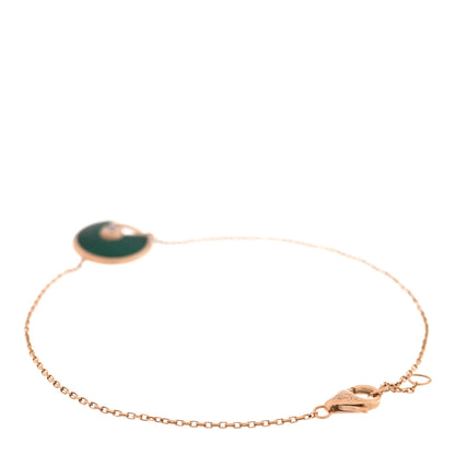 Cartier 18K Pink Gold Diamond Malachite Amulette de Cartier Bracelet 2 of 3