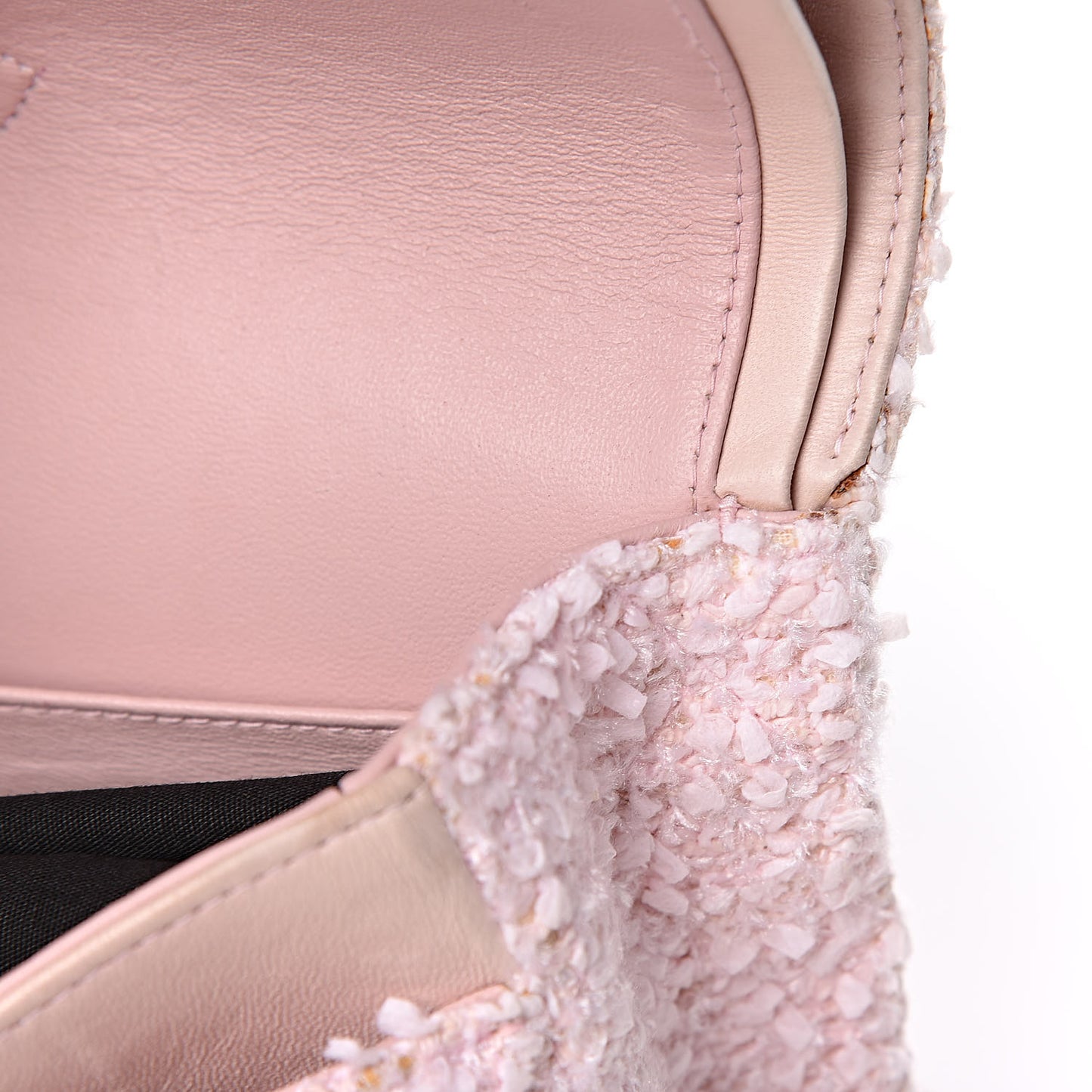 Tweed Medium Double Flap Pink
