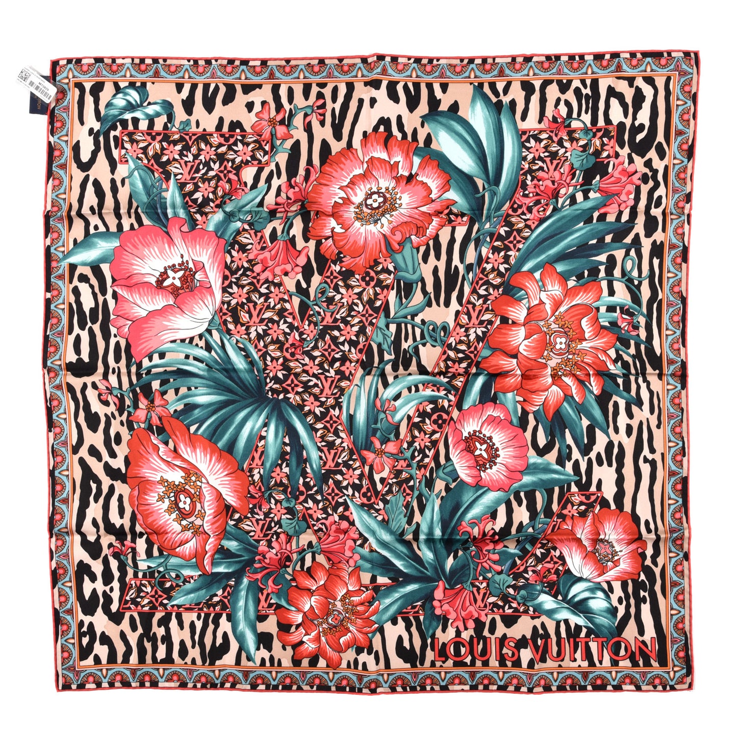 Silk Jungle Fever Scarf Beige