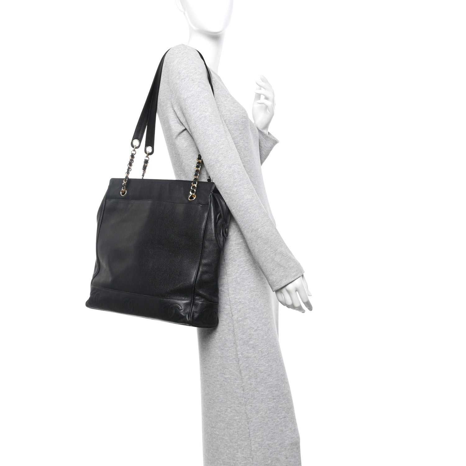 Chanel Caviar Triple CC Shoulder Bag Black 2 of 11