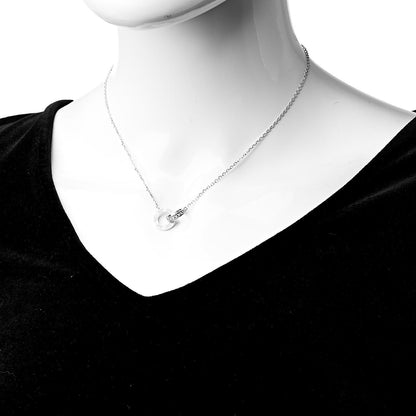 Cartier 18K White Gold Diamond Interlocking LOVE Paved Necklace 2 of 7