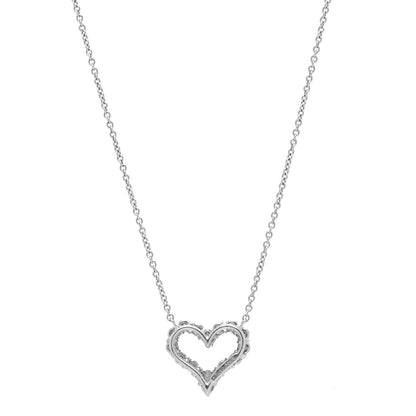 Tiffany Platinum Diamond Pink Sapphire Mini Heart Pendant Necklace 4 of 6