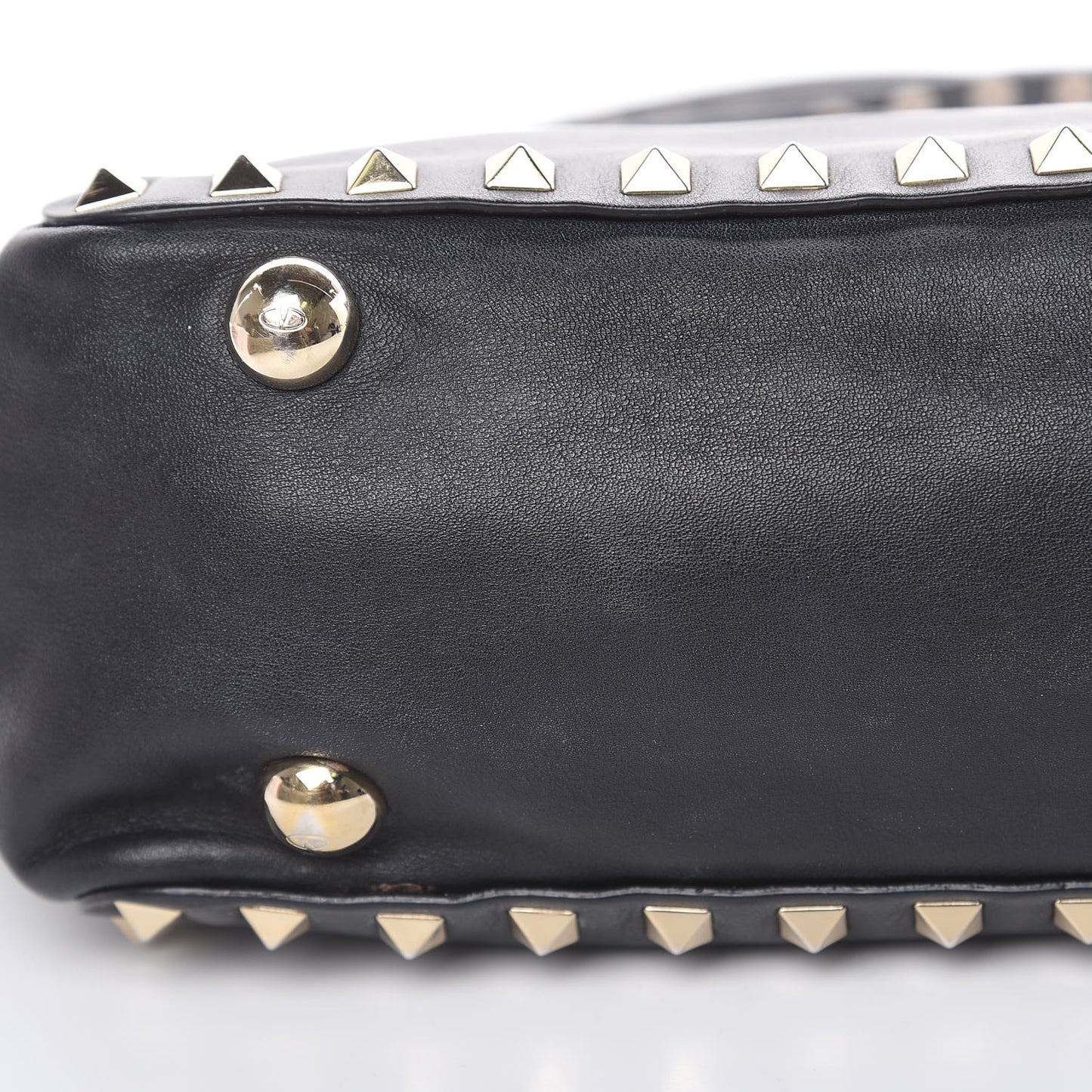 Vitello Mini Rockstud Tote Black
