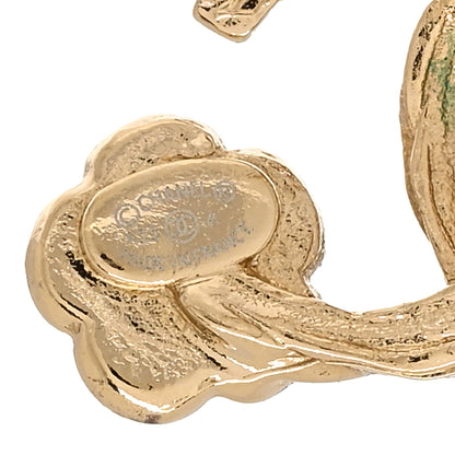 Chanel Metal Camellia CC Earrings Gold 4 of 5