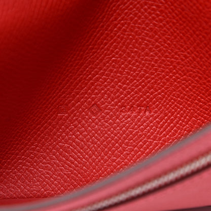 Hermes Epsom Bearn Gusset Wallet Rouge Casaque 7 of 10