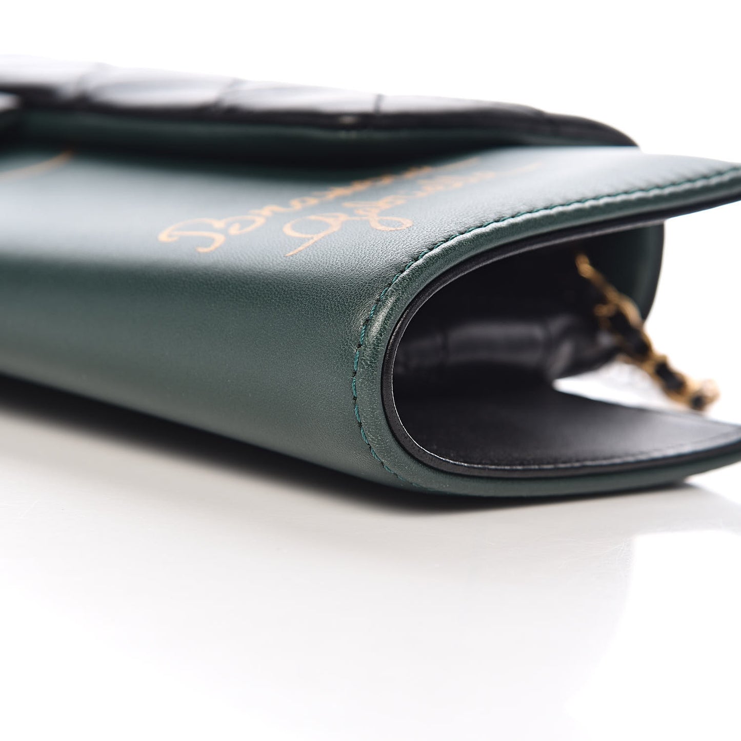 Calfskin Quilted Brasserie Gabrielle Menu CC Clutch Green