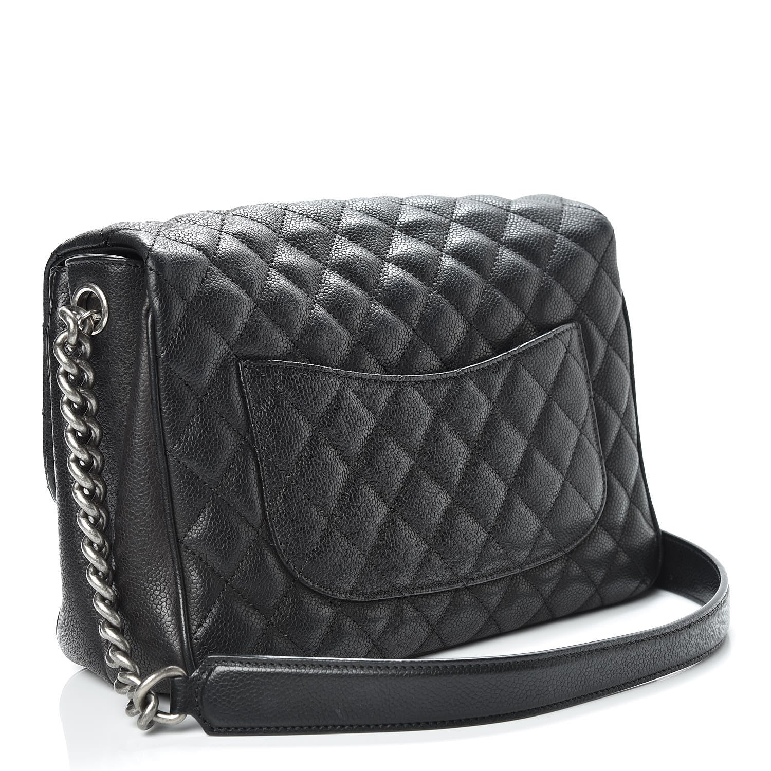 Chanel Caviar Quilted Medium Rock In Rome Single Flap Black 3 of 12