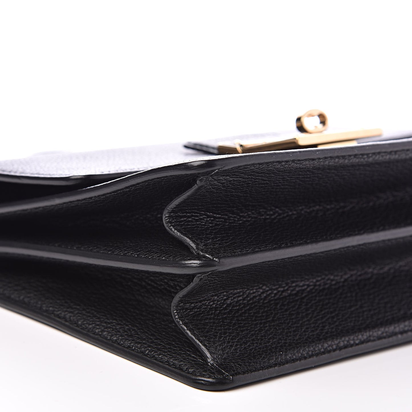 Grained Calfskin Rosalia Shoulder Bag Black