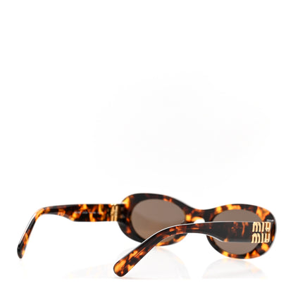 Miu Miu Acetate Oval Sunglasses SMU 06Z Tortoise 4 of 8