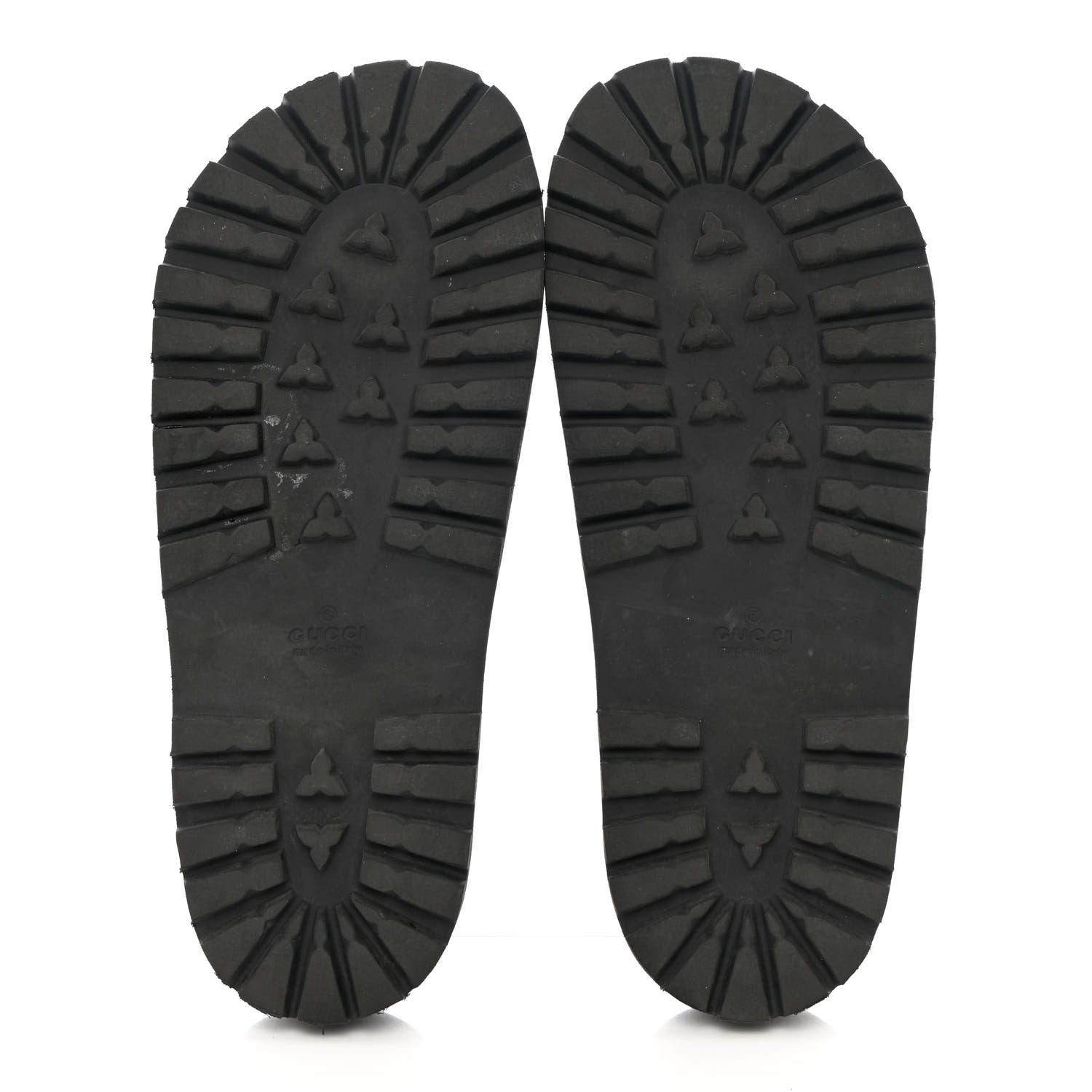 Gucci Rubber Web Mens Lug Sole Slide Sandals 11 Black Green Red 5 of 17