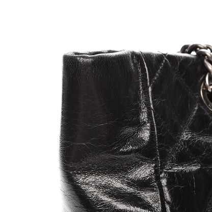Chanel Glazed Calfskin Quilted Small Duo Color Tote Black 13 of 14