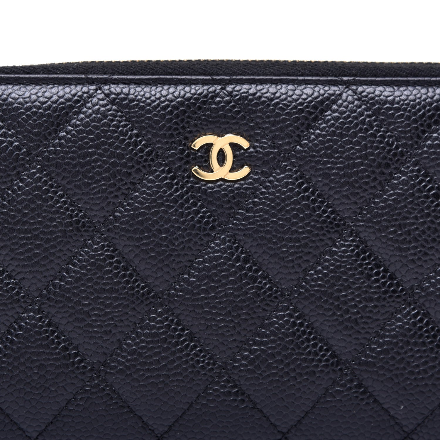 Chanel Caviar Quilted Large Zip Around Wallet Black 9 of 9