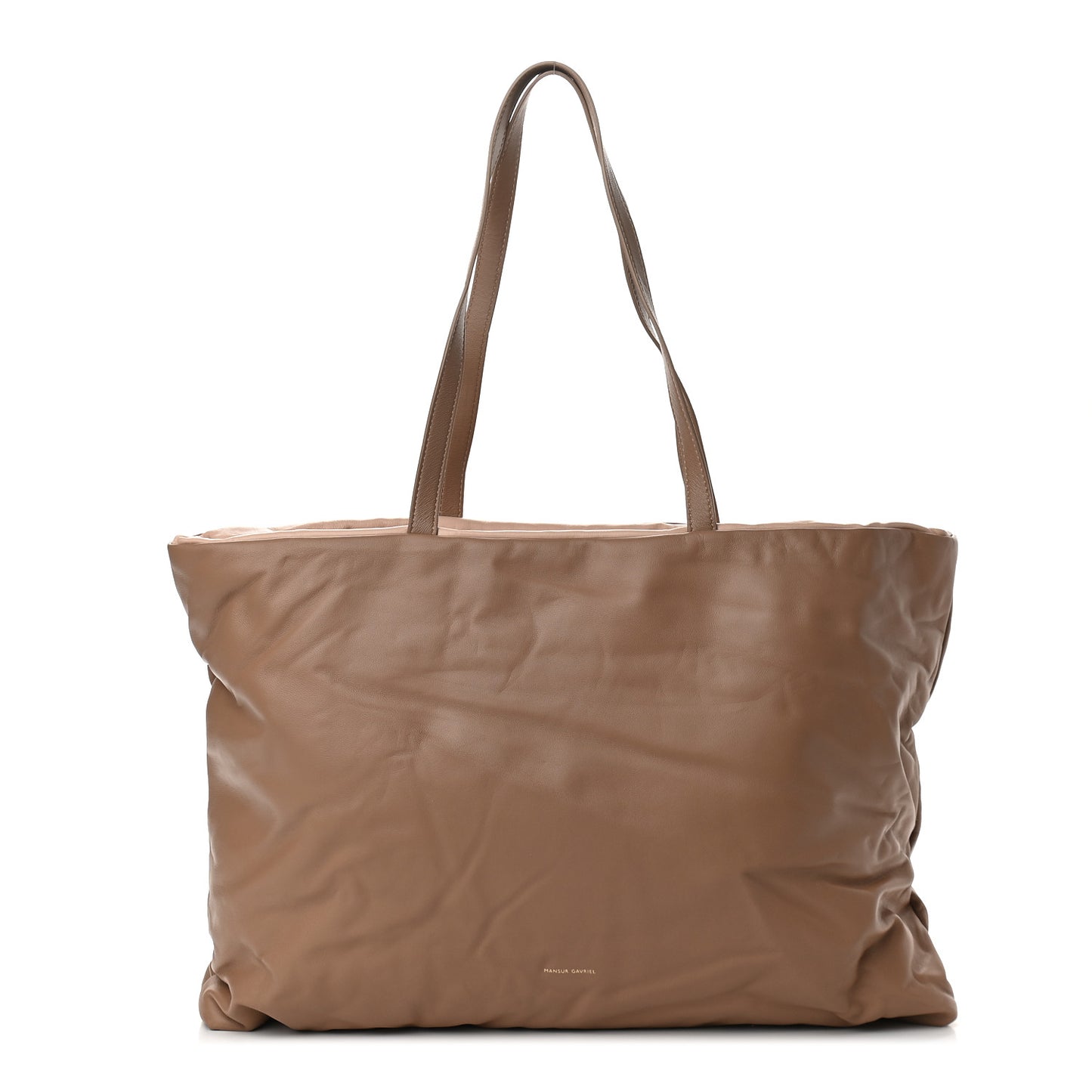 Calfskin Reversible Pillow Tote Biscotto Puff