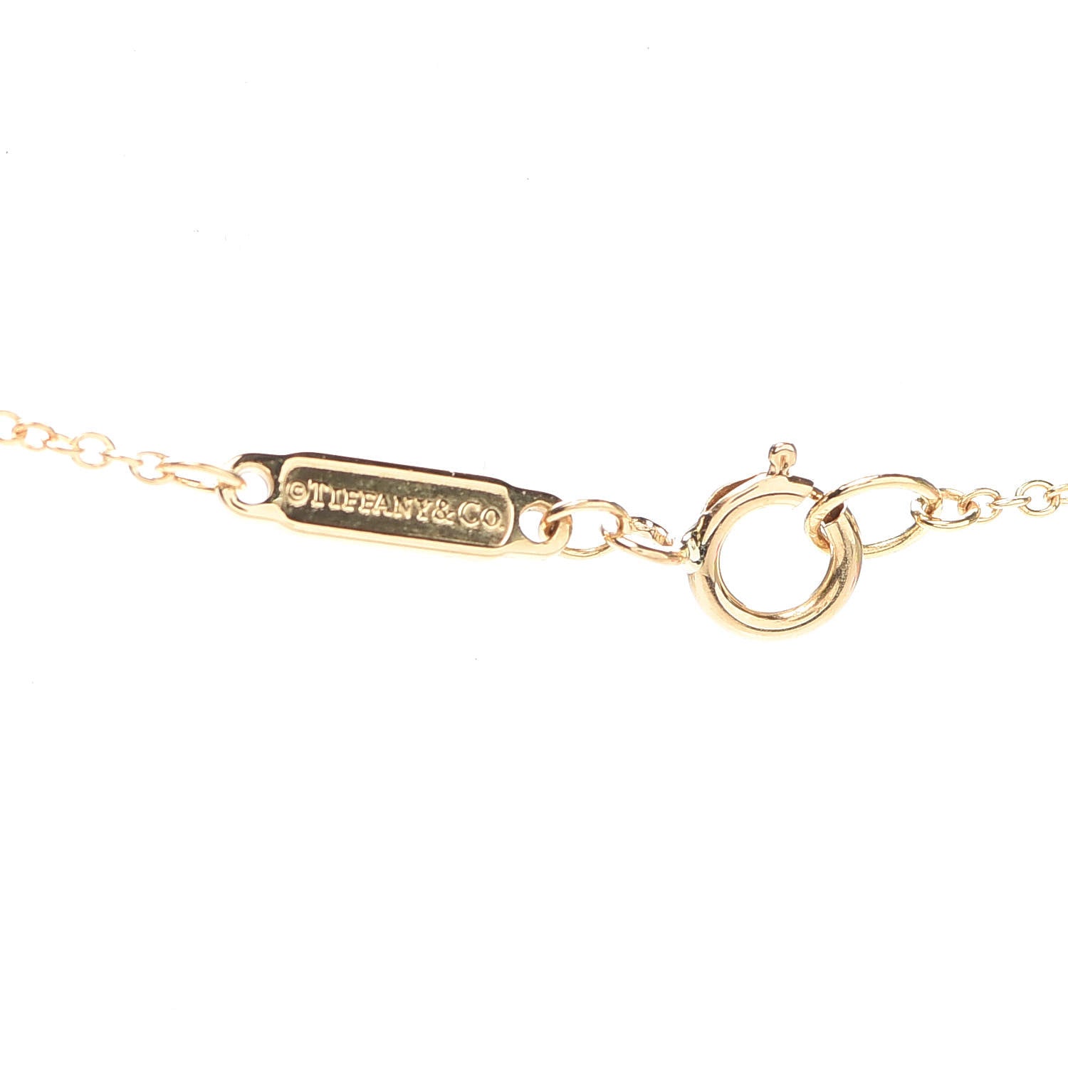Tiffany 18K Yellow Gold Diamond T Pendant Necklace 5 of 6