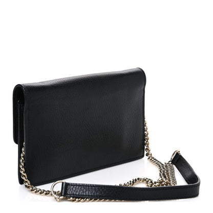 Gucci Dollar Calfskin Interlocking G Chain Wallet Black 3 of 11