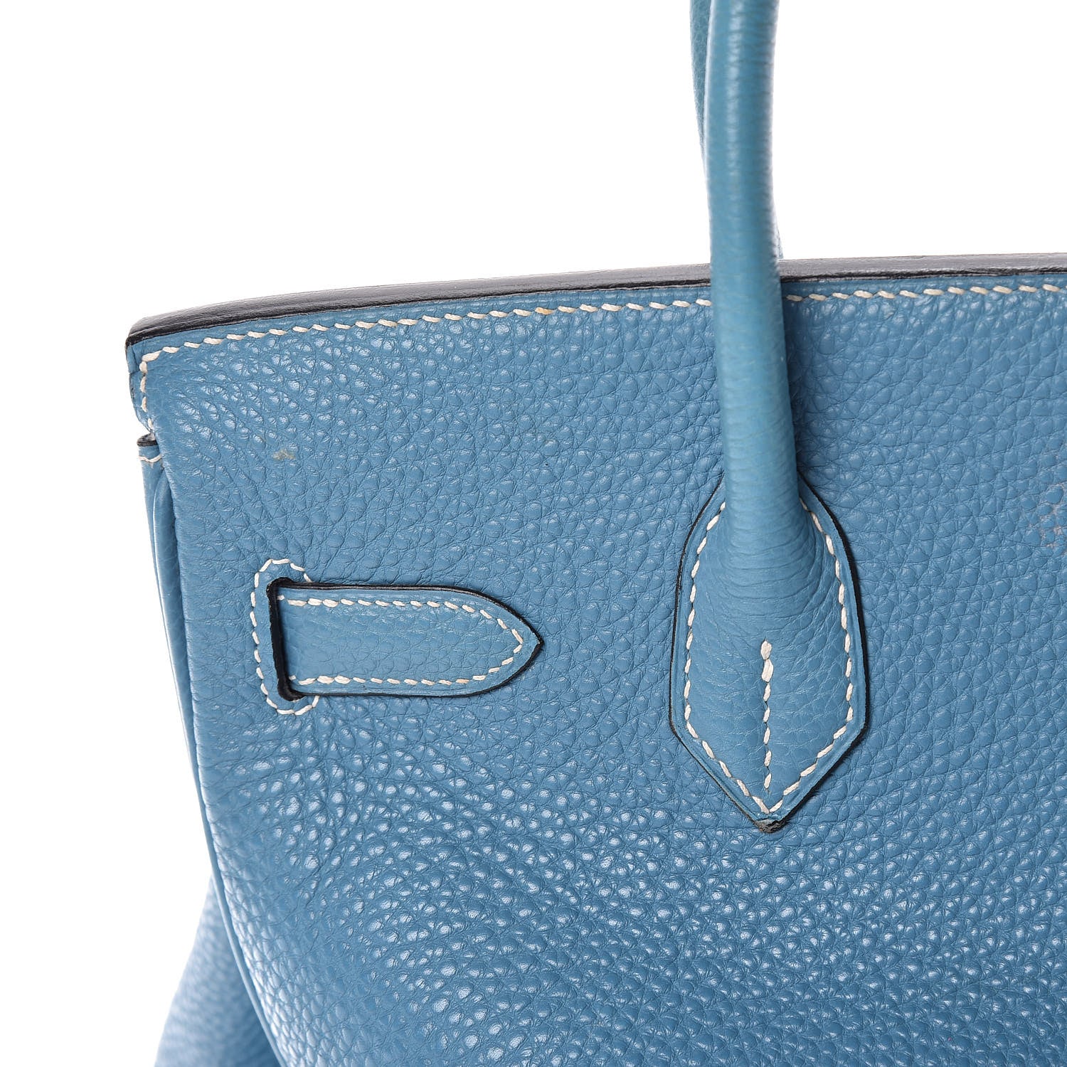 Hermes Taurillon Clemence Birkin 30 Blue Jean 13 of 51