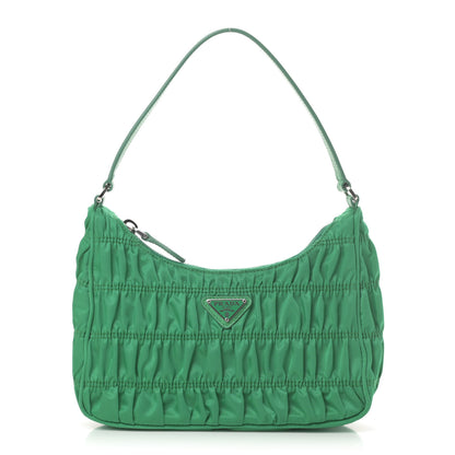 Prada Tessuto Nylon Gaufre Shoulder Bag Menta 1 of 11