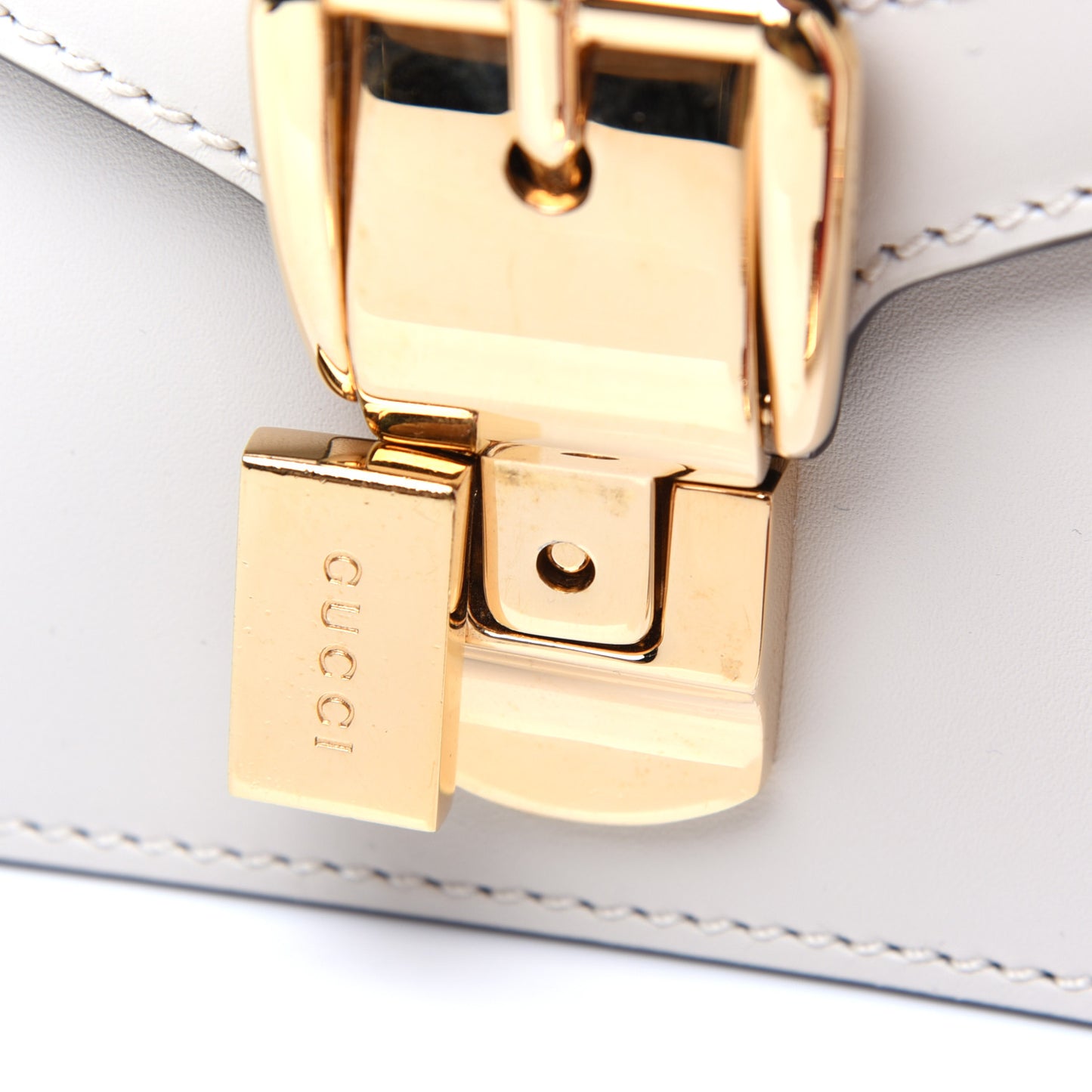Calfskin Mini Sylvie Chain Shoulder Bag White