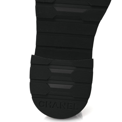 Chanel Shiny Calfskin Quilted Lace Up Combat Boots 36 Black 8 of 12