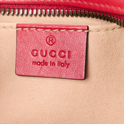 Gucci Calfskin Matelasse Small GG Marmont Chain Shoulder Bag Hibiscus Red 6 of 11