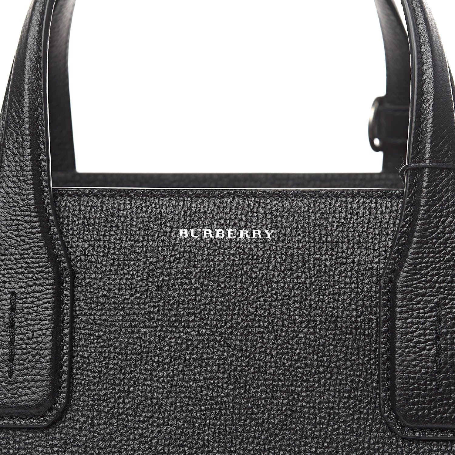 Burberry Derby Calfskin House Check Medium Banner Tote Black 10 of 10